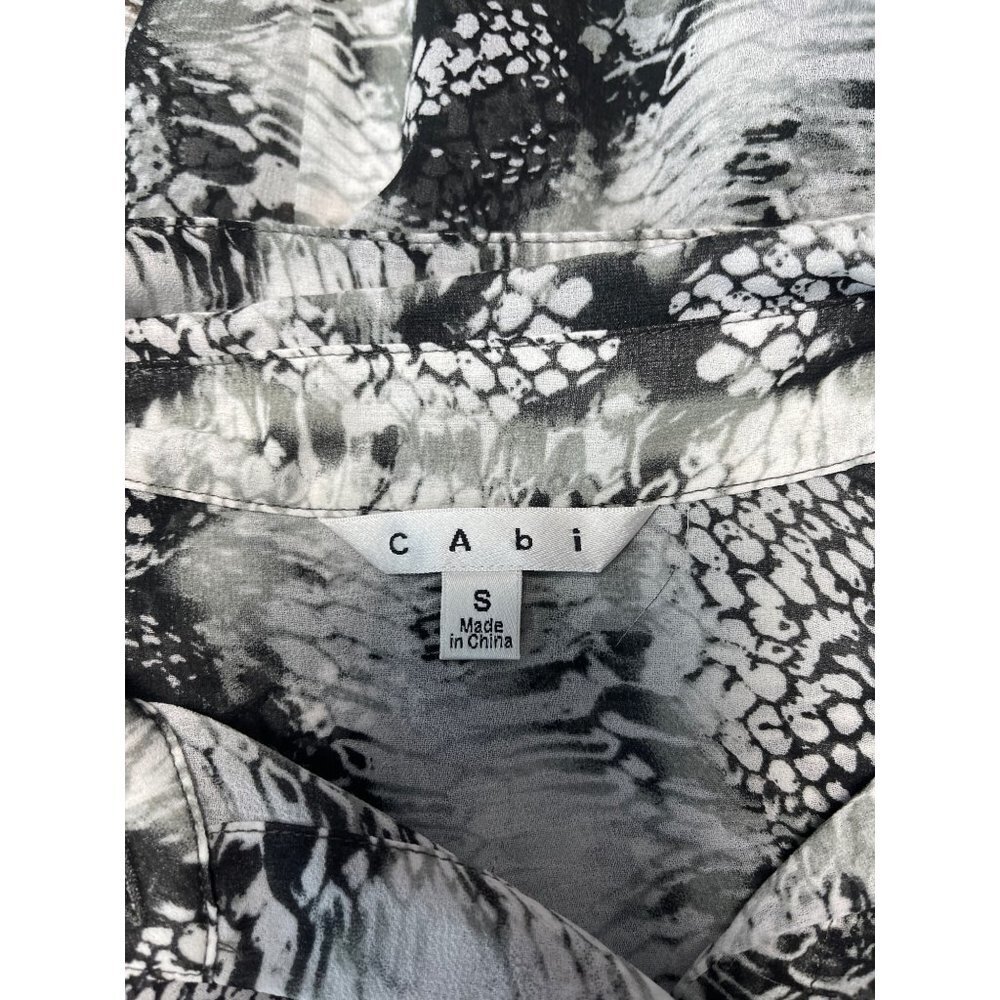 Cabi Python Snake Print Sheer Button Top Chiffon … - image 6